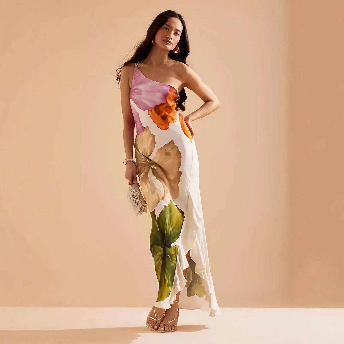 Patrice Printed Ruffle Maxi Dress
