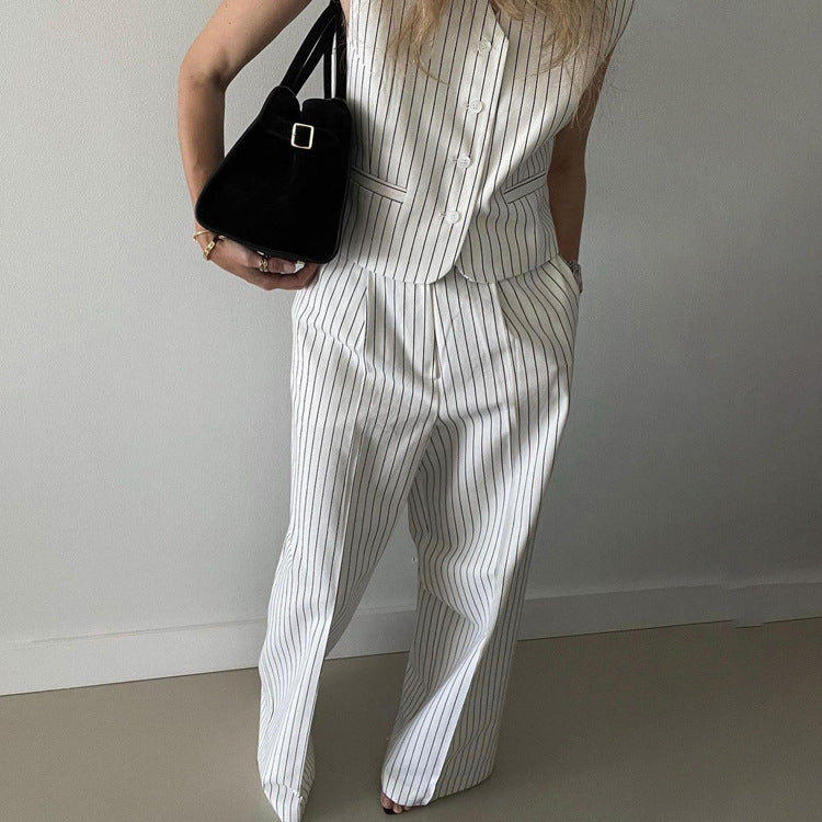 Laura Stripe Vest Coord Set