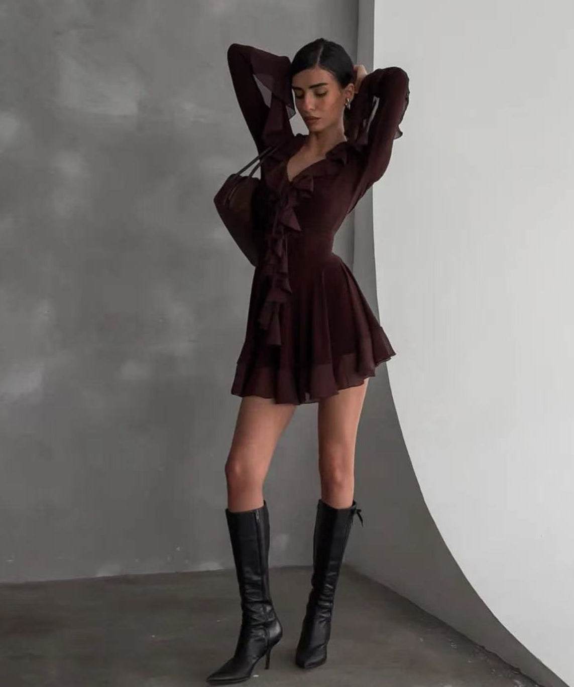 Michelle Ruffle Mini Dress