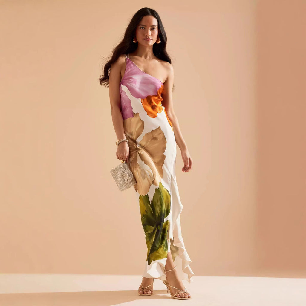 Patrice Printed Ruffle Maxi Dress