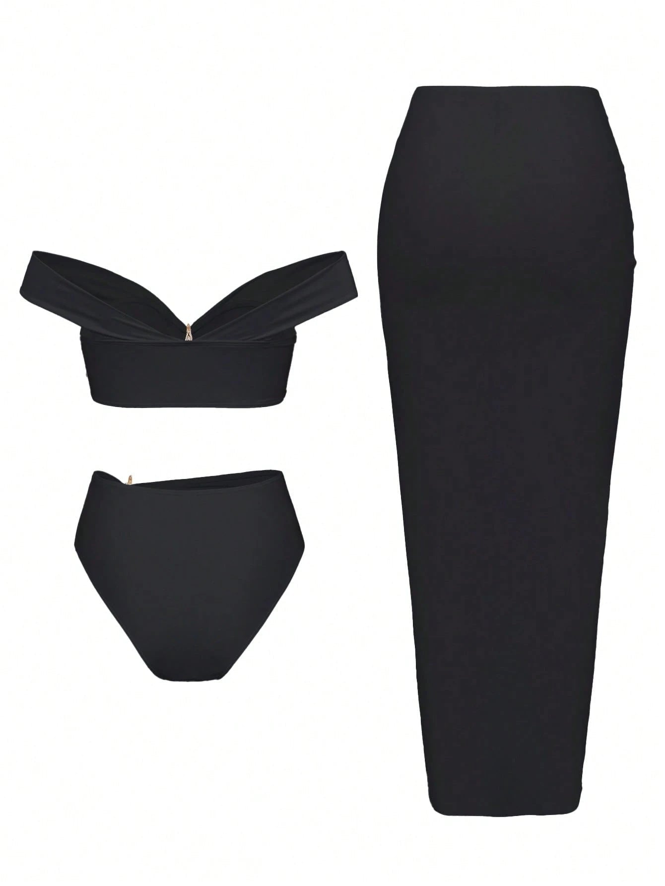 Leoine 2 Pcs Cutout Swimsuit With Skirt