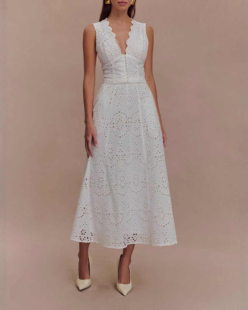 Xavier Schiffli Vest Coord Skirt Set