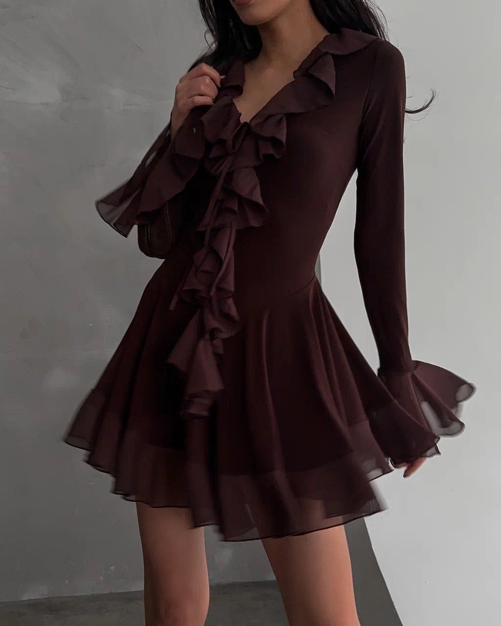 Michelle Ruffle Mini Dress