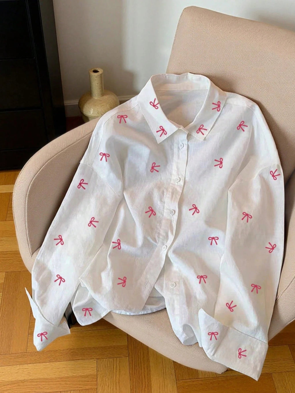 Diletta Bow Summer Cotton Shirt