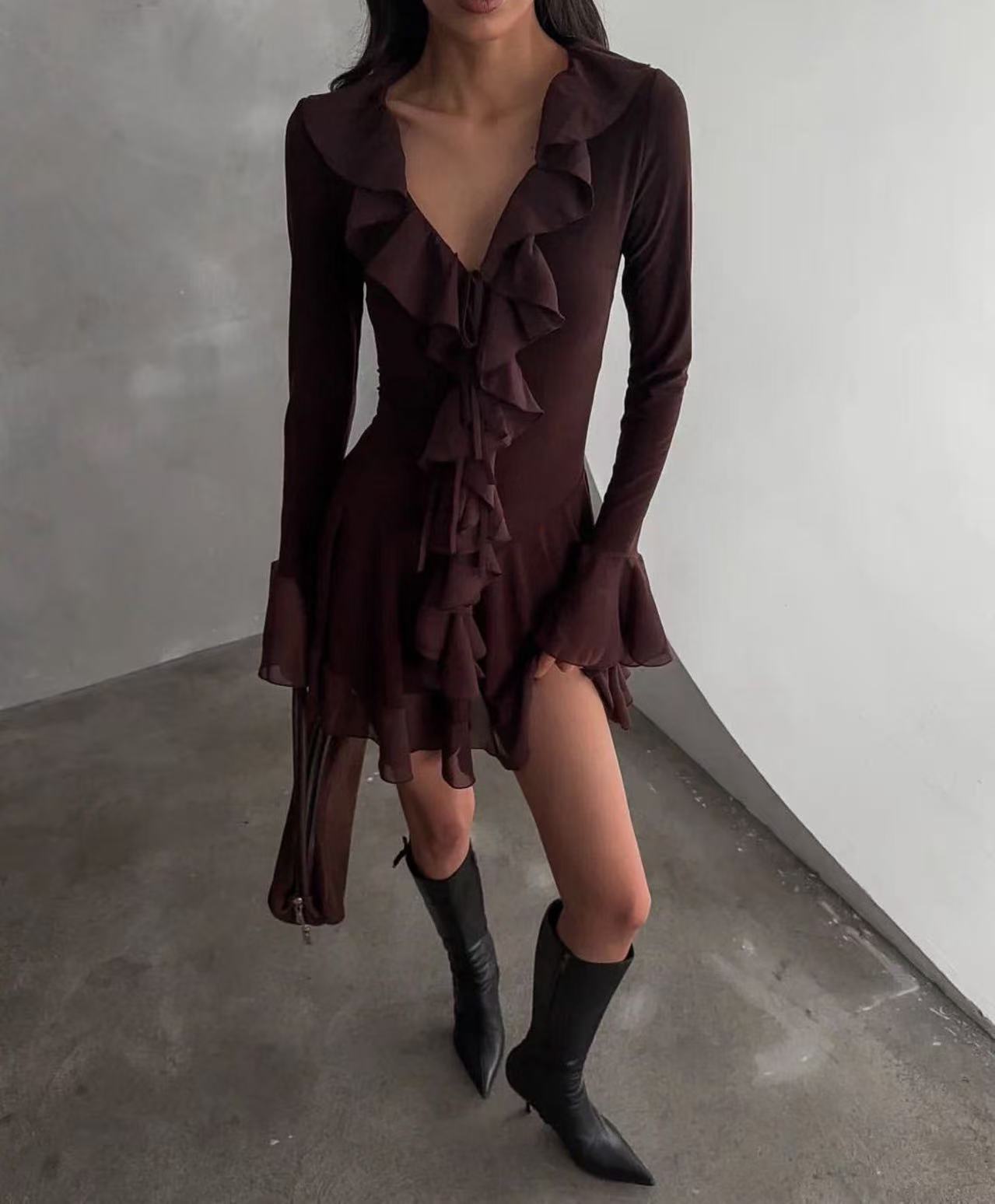 Michelle Ruffle Mini Dress