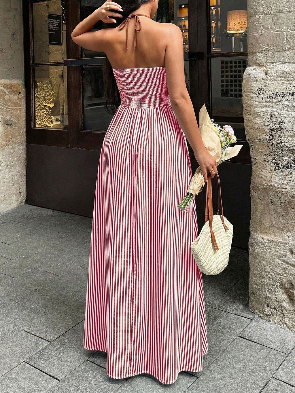 Leora Striped Maxi Dress