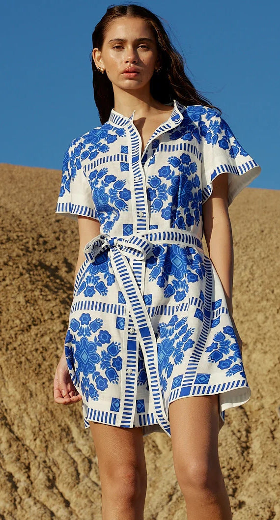 Luise Printed Shirt Mini Dress