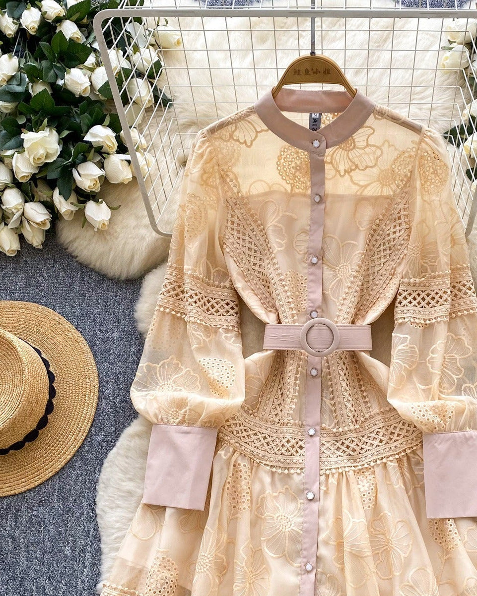 Ines Embroidered Shirt Mini Dress