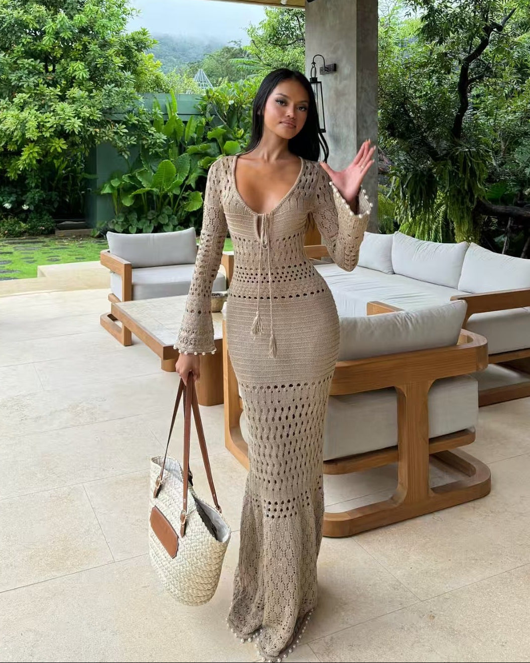 Mizuki Crochet Holiday Maxi Dress