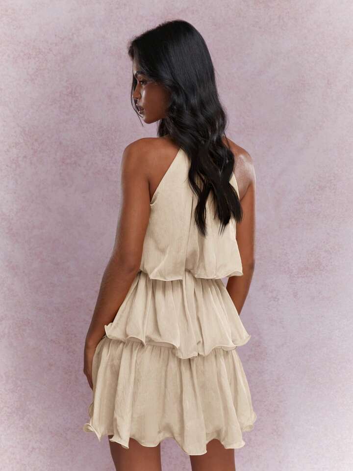 Dovie Halterneck Ruffle Mini Dress