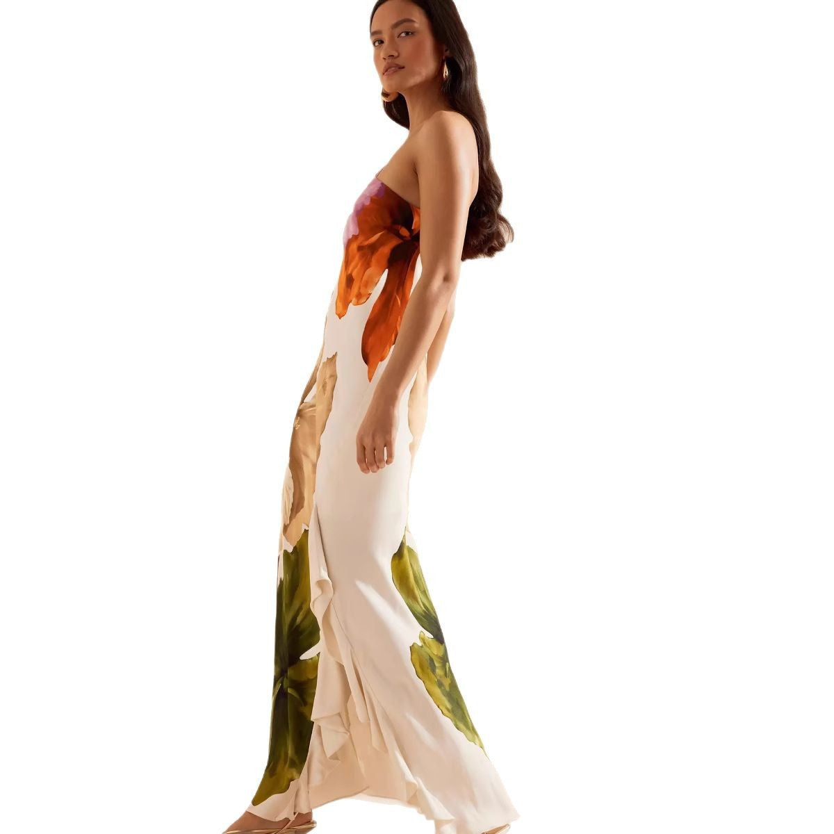 Patrice Printed Ruffle Maxi Dress
