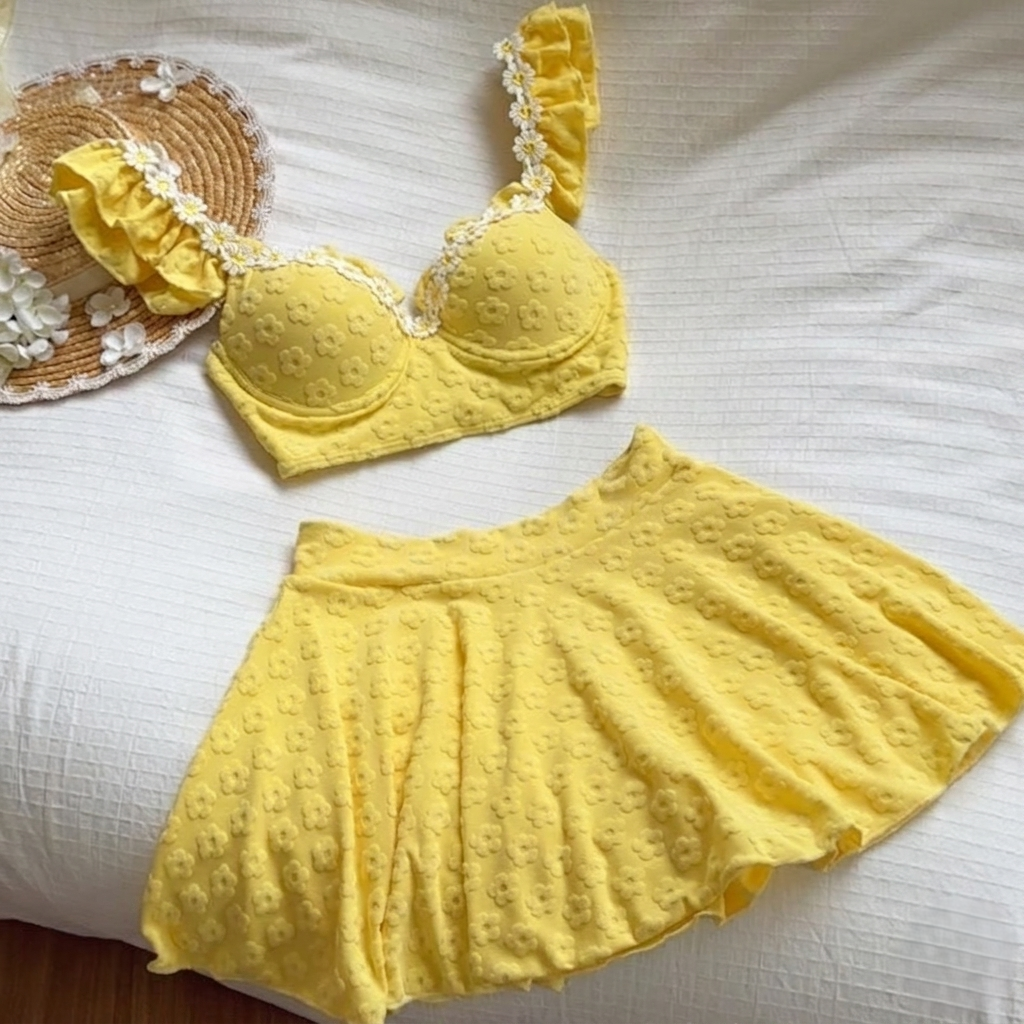 Gabin 2 Pcs Floral Swimsuit With Skirt