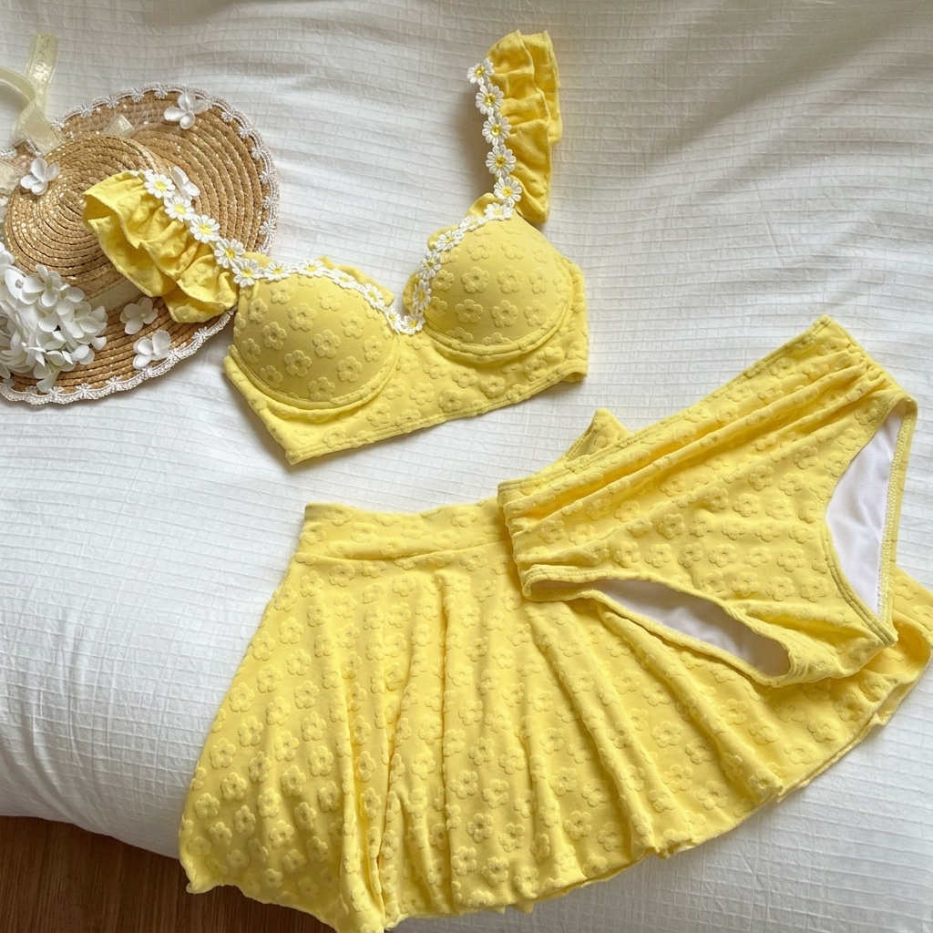 Gabin 2 Pcs Floral Swimsuit With Skirt
