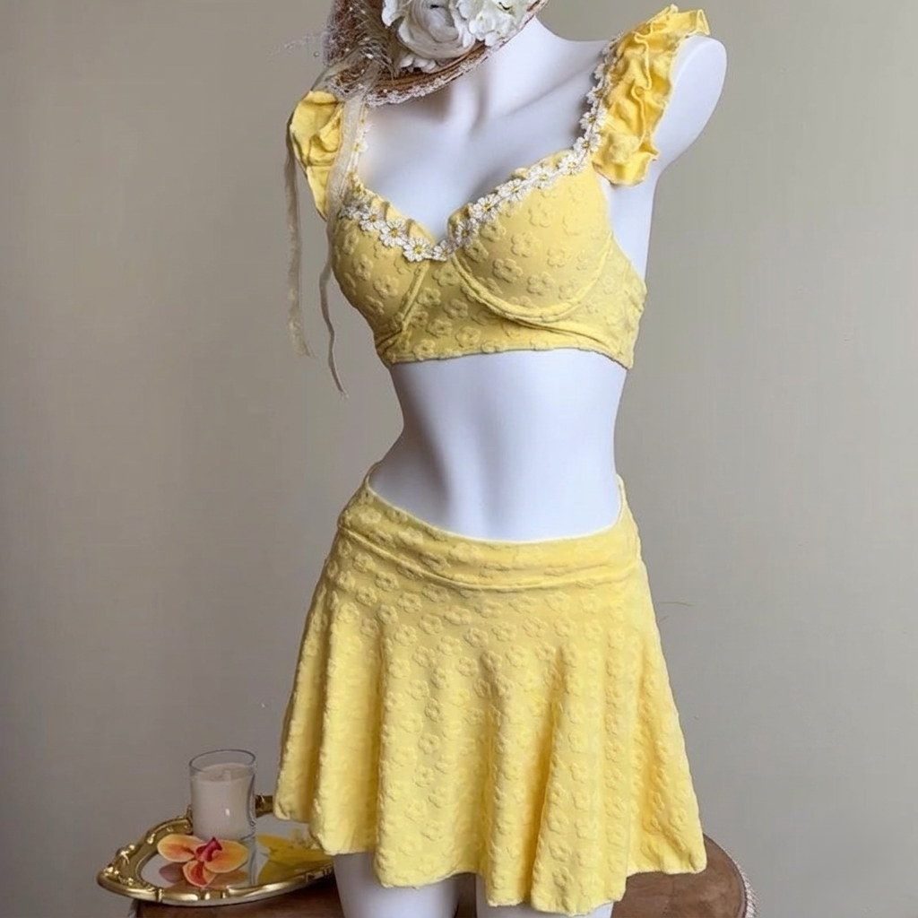 Gabin 2 Pcs Floral Swimsuit With Skirt