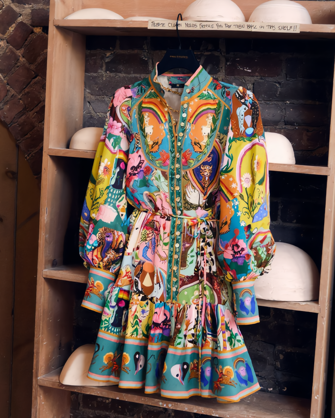 Arica Summer Abstract Printed Dress In Multicolor