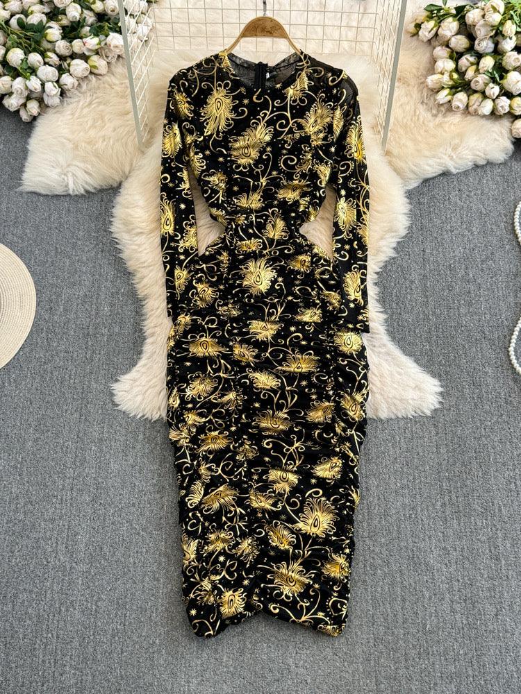 Amoura Statement Midi Bodycon Dress In Black