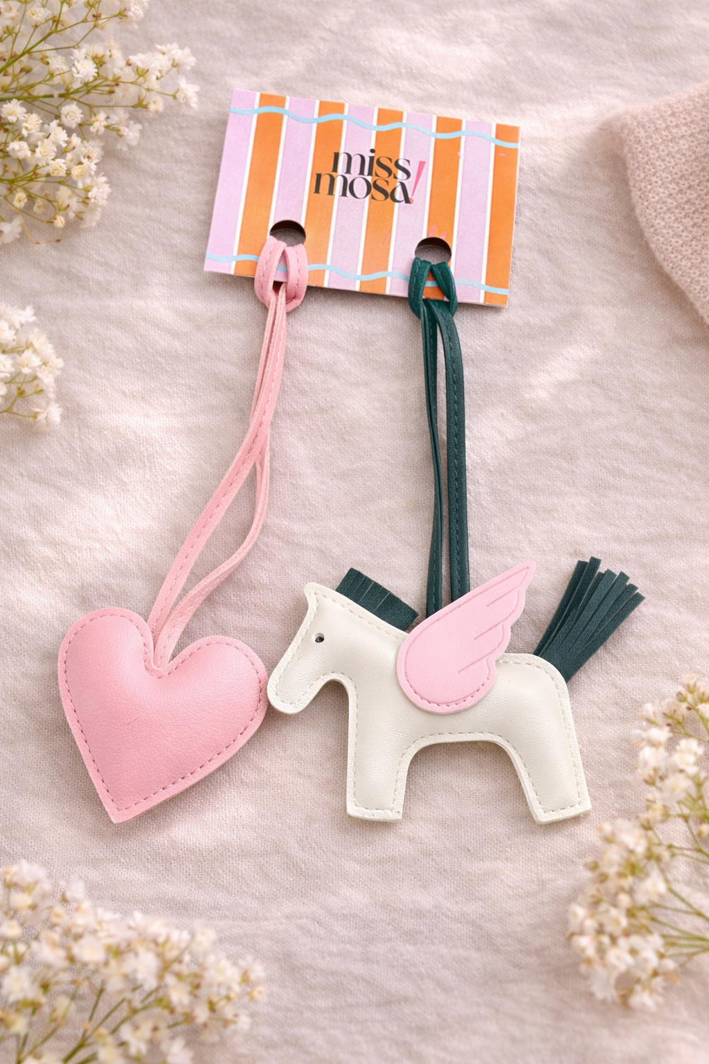 Horse and Heart Set of 2 Bag Charms