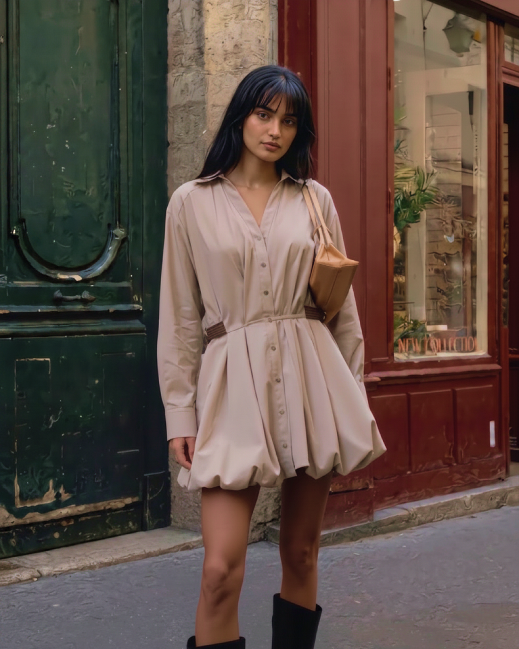Manon Belted Shirt Mini Dress