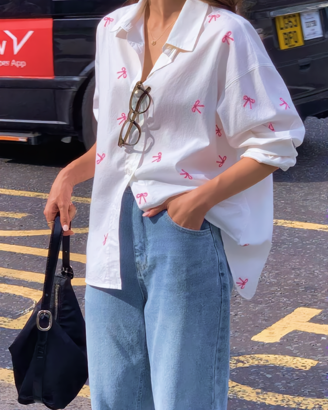 Diletta Bow Summer Cotton Shirt