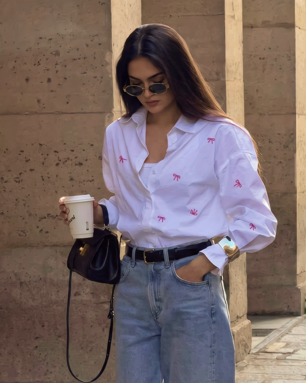 Diletta Bow Summer Cotton Shirt