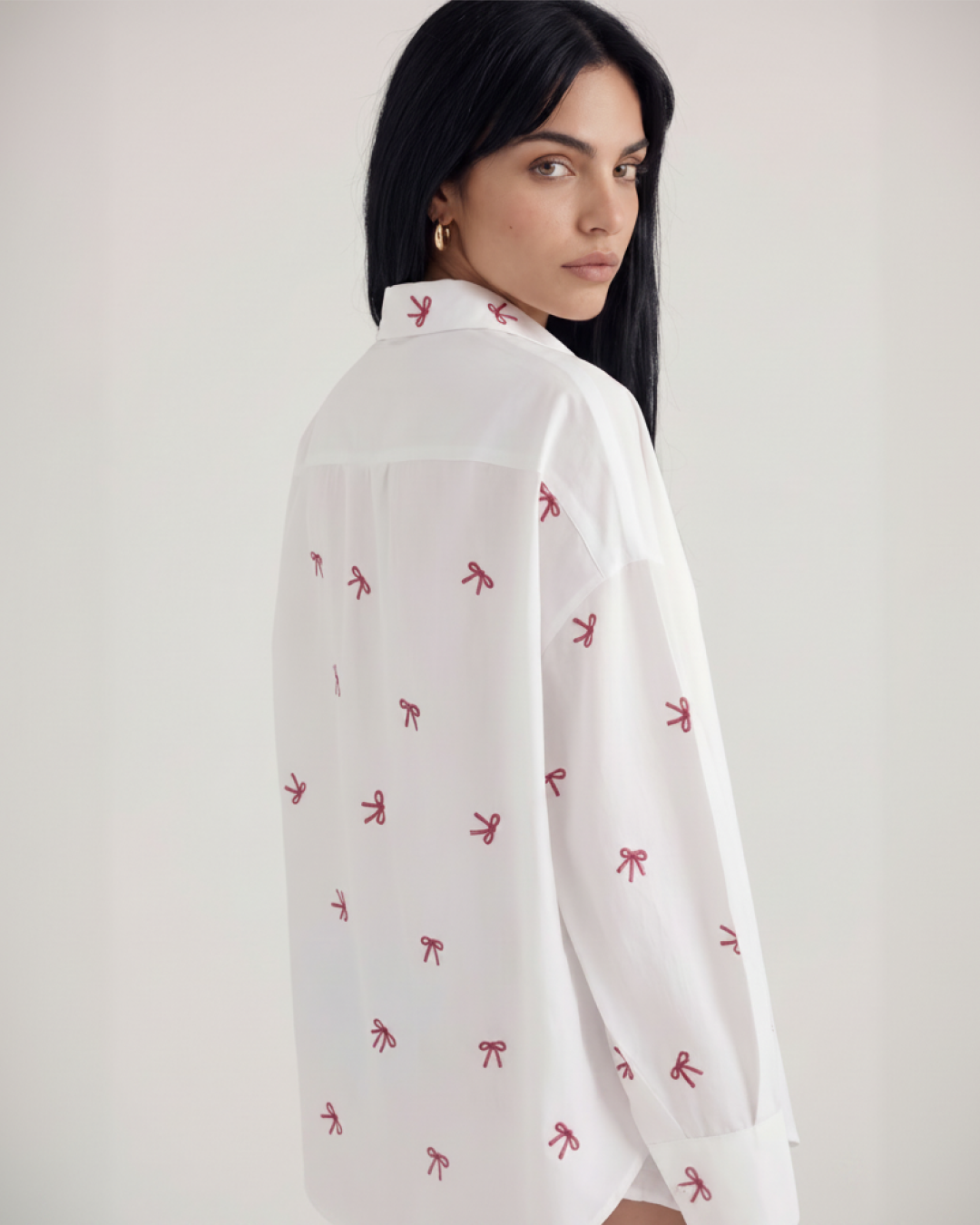 Diletta Bow Summer Cotton Shirt