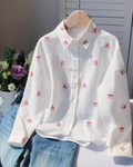 Diletta Bow Summer Cotton Shirt