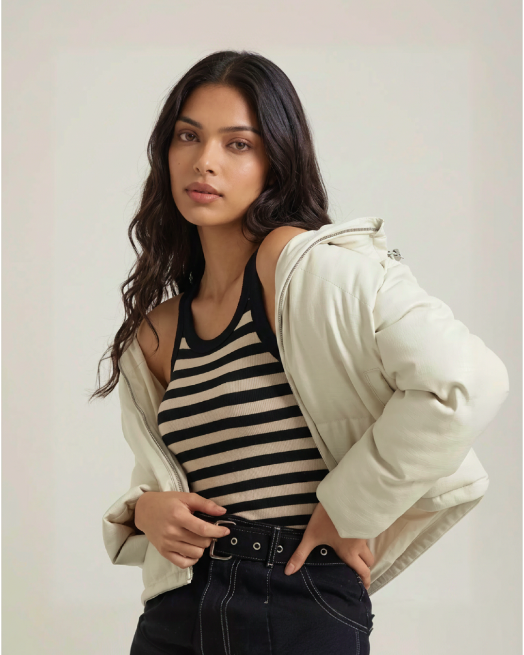 Stockholm Striped Padded Top
