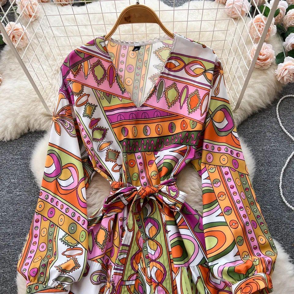 Harlow Statement Dress In Multicolor