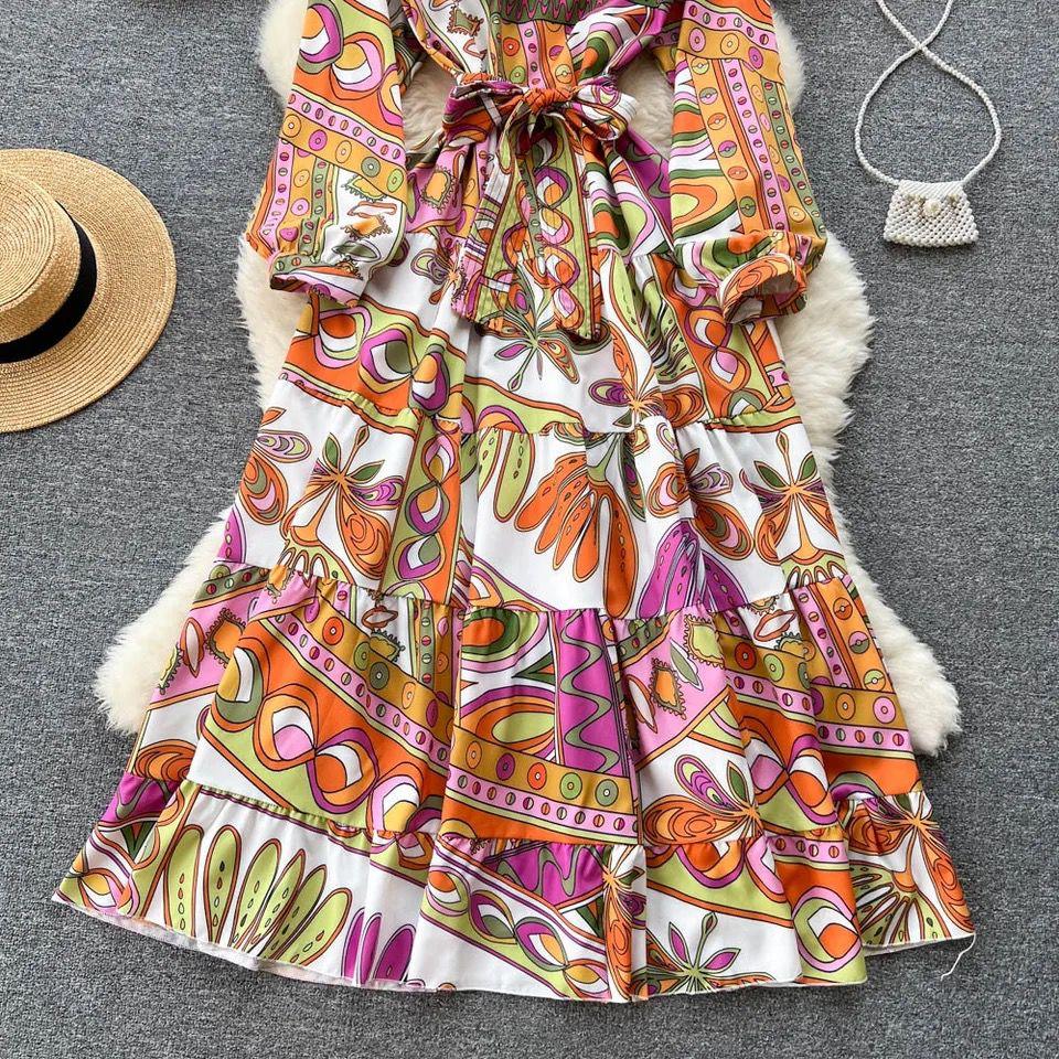 Harlow Statement Dress In Multicolor