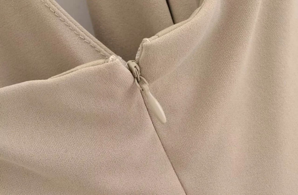 Kia Halterneck Maxi Dress In Beige