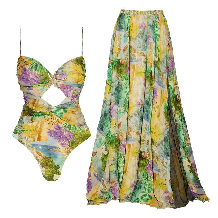 Salome Cutout Swimsuit With Skirt