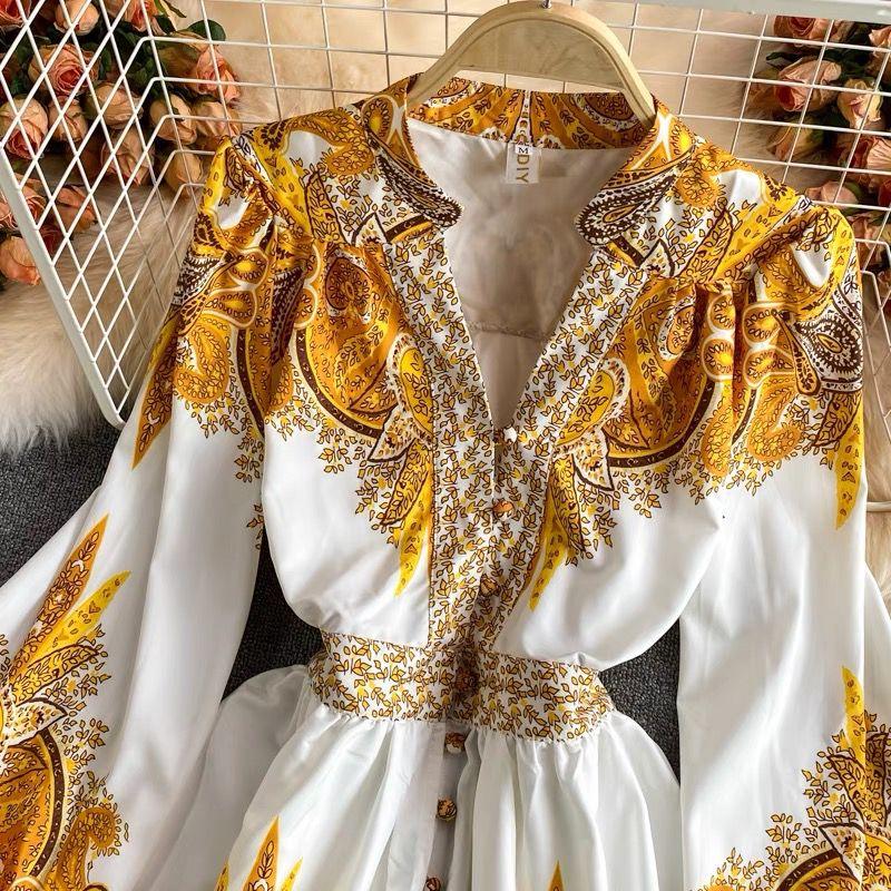 Gresse Floral Dress In Yellow