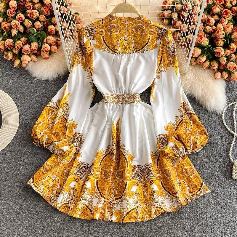 Gresse Floral Dress In Yellow