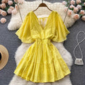Pepe Eyelet Dress In Yellow