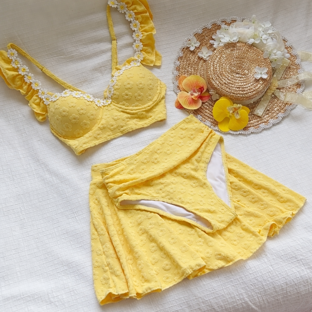 Gabin 2 Pcs Floral Swimsuit With Skirt