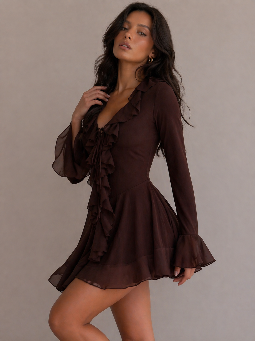 Michelle Ruffle Mini Dress