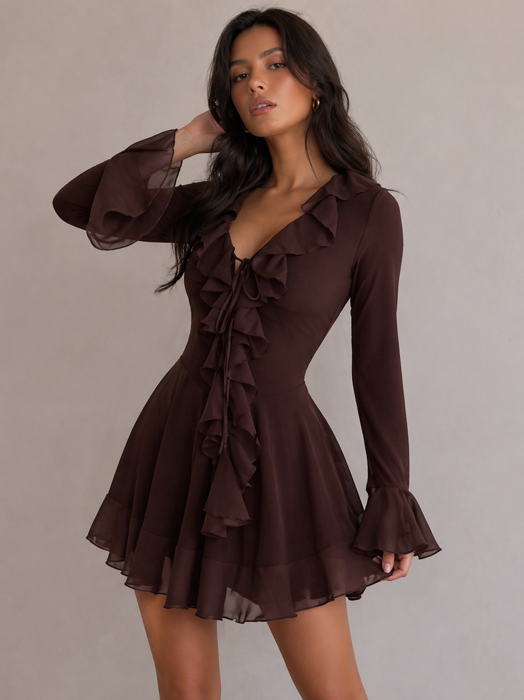 Michelle Ruffle Mini Dress