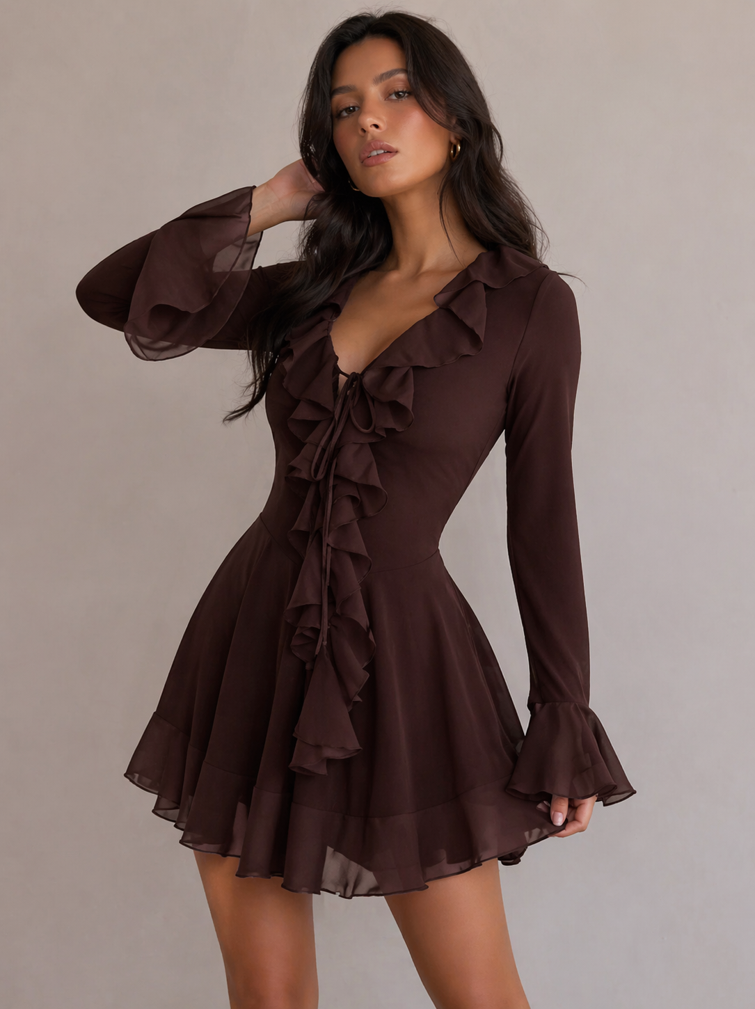 Michelle Ruffle Mini Dress